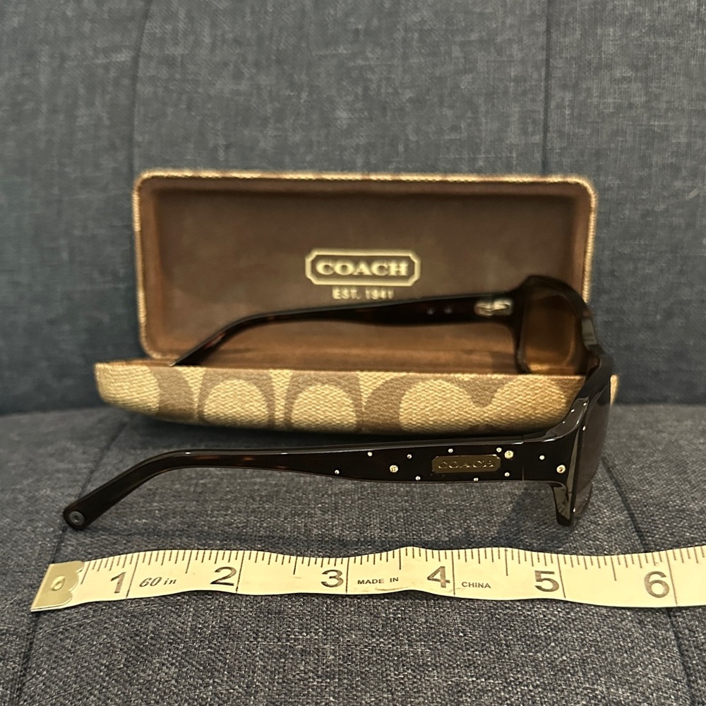 Coach Brown Gradient Sunglasses with Black Frame - Picture 9 of 9